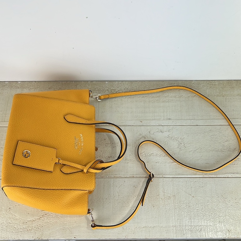 Gucci Yellow Leather Mini Swing Tote Bag ✅COA Included - Picture 7 of 16